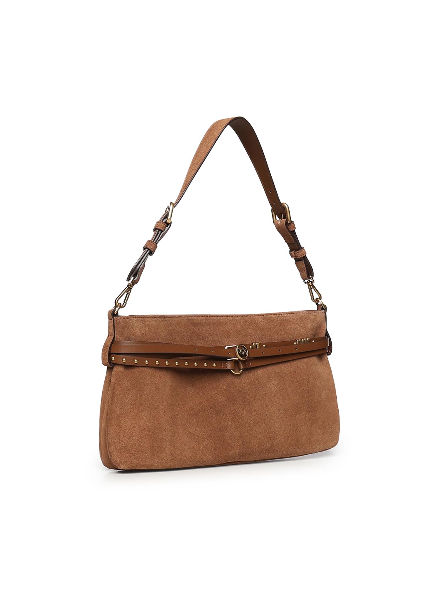 Borsa a spalla media Belt Bag in suede 106176 A0F6L17Q PINKO 