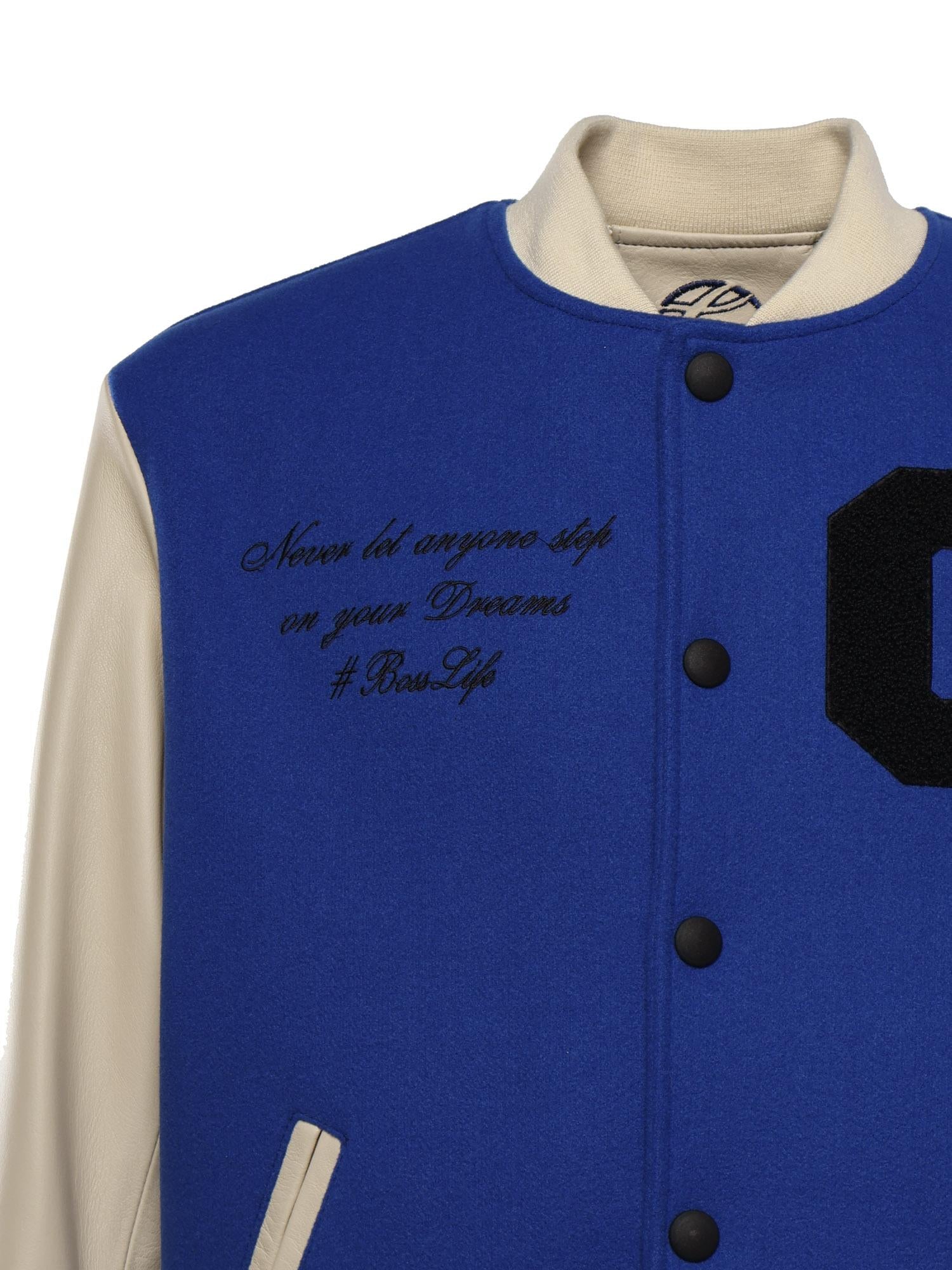 Bomber Varsity in nappa e tessuto VARSITY NAPPABLU GIULIANO GALIANO 