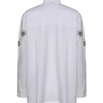 Camicia con cristalli in cotone 106225 A31WZ04 PINKO 