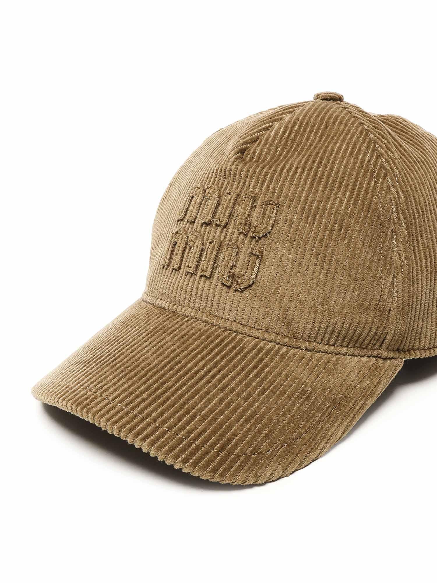 Cappello da baseball in velluto a coste 5HC179 2F81F0401 MIU MIU 