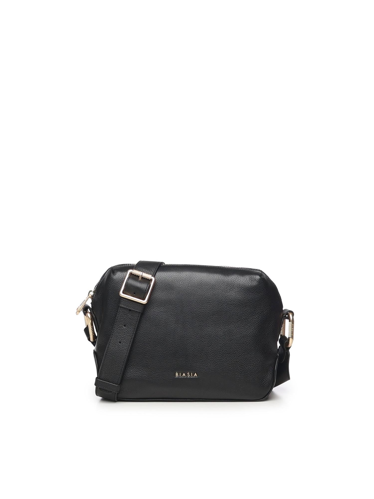 Borsa a tracolla in pelle con logo BIBP9E506 NERO BIASIA 