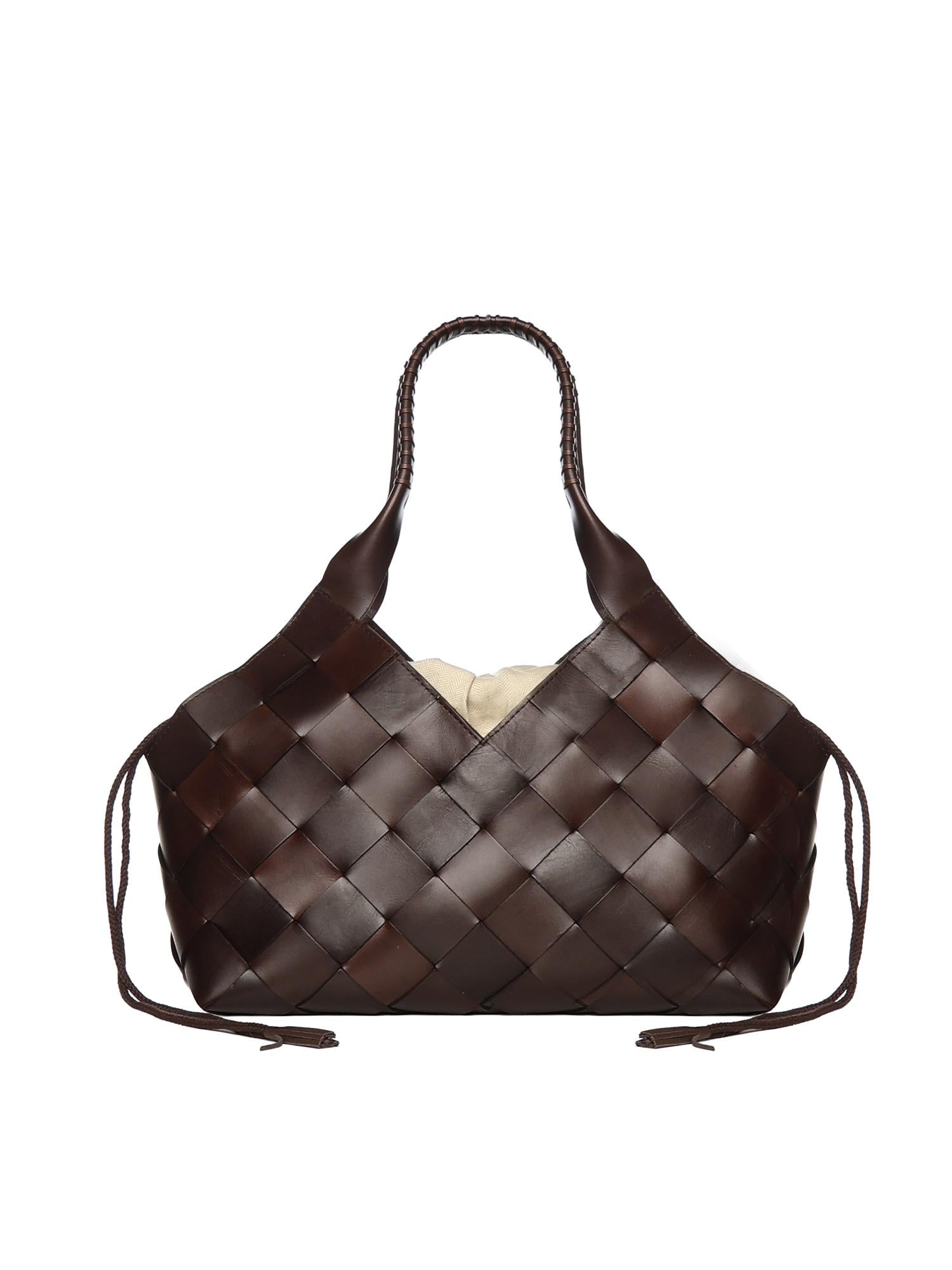 Borsa tote Castello in pelle 8111 DK BROWN DRAGON DIFFUSION 