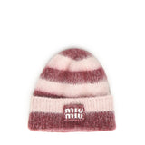 Cappello in mohair con logo 5HC378 2CVEF04BG MIU MIU 