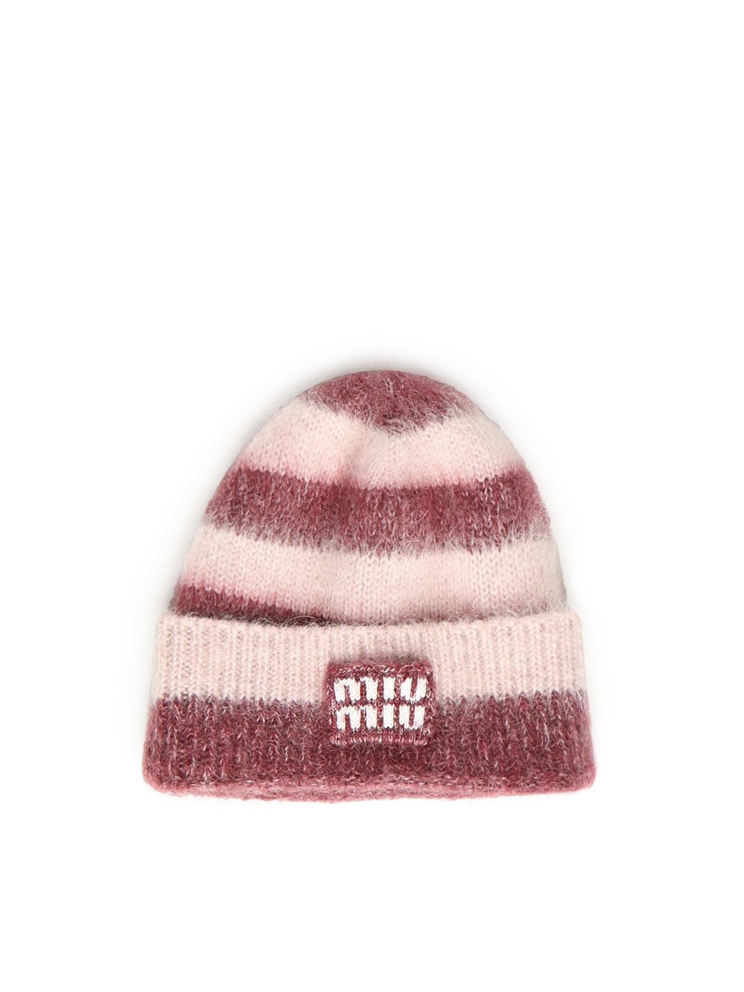 Cappello in mohair con logo 5HC378 2CVEF04BG MIU MIU 