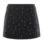 Minigonna con cristalli e perle 105496 A2PNZ99 PINKO 