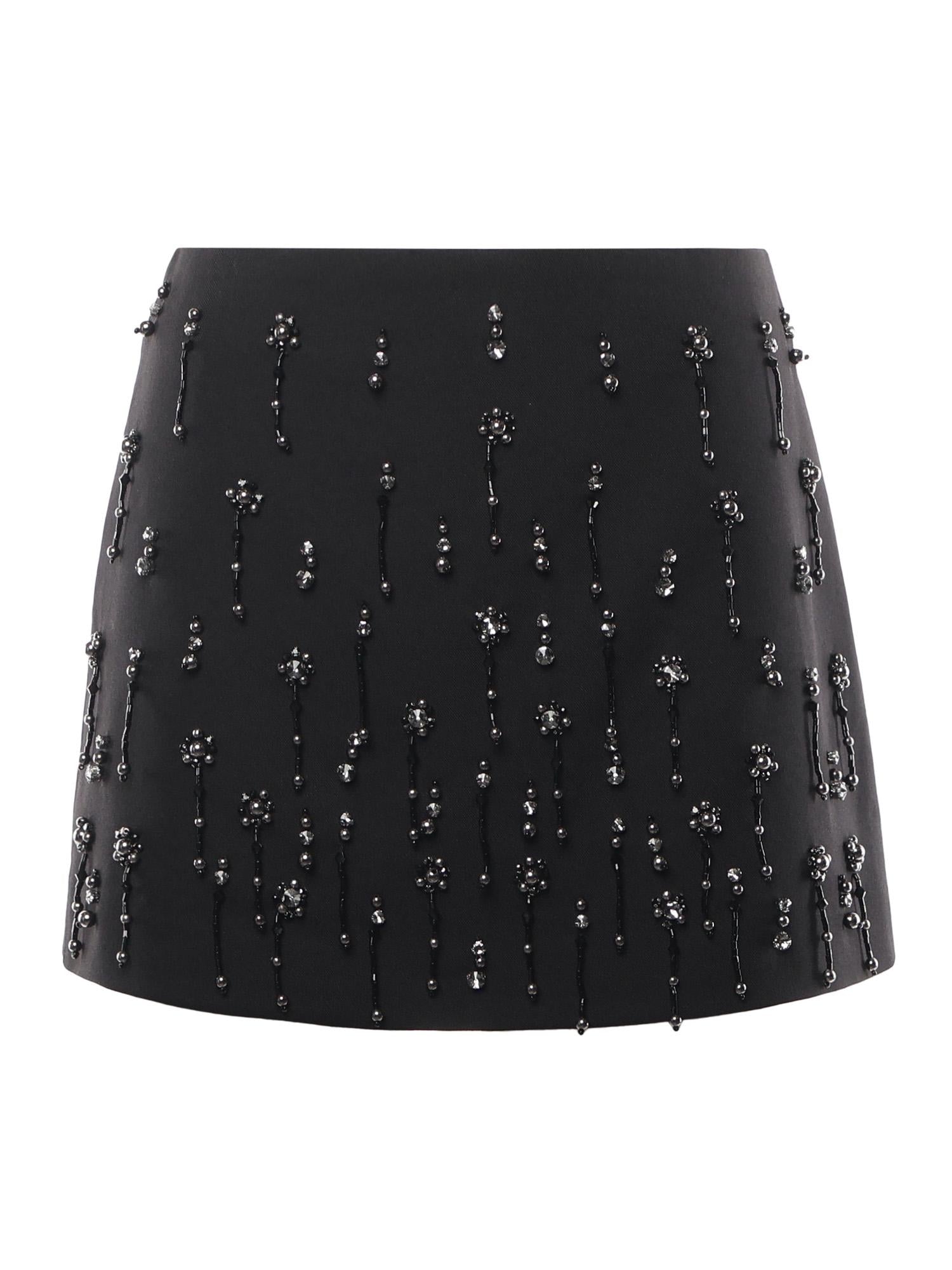 Minigonna con cristalli e perle 105496 A2PNZ99 PINKO 