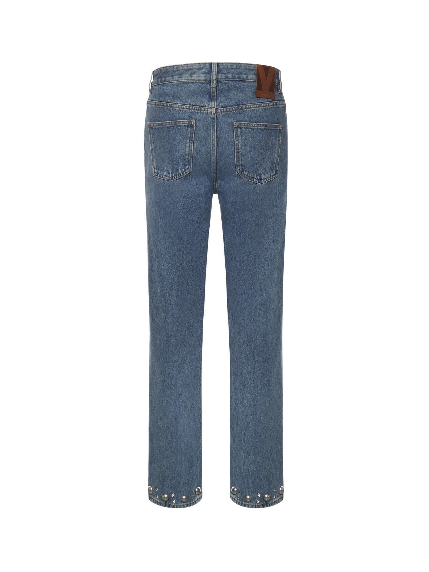 Jeans in denim con cabochons 7V3DE05P B0W558 VALENTINO GARAVANI 