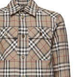 Camicia check in cotone e lino 8108014 C2044 BURBERRY 
