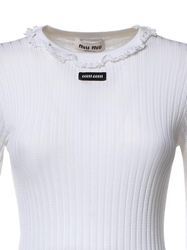 Maglia girocollo in seta MML06T 191XF0009 MIU MIU 