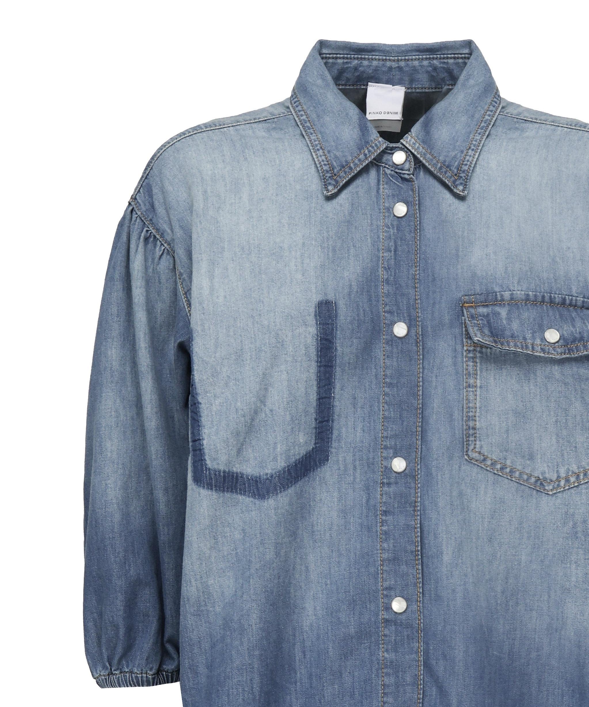 Camicia jeans maniche a tre quarti 104629 A2DTPJO PINKO 
