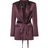 Giacca in satin con cintura 106589 A1Y5R57 PINKO 