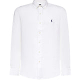 Camicia in lino con logo 710966294 506 POLO RALPH LAUREN 