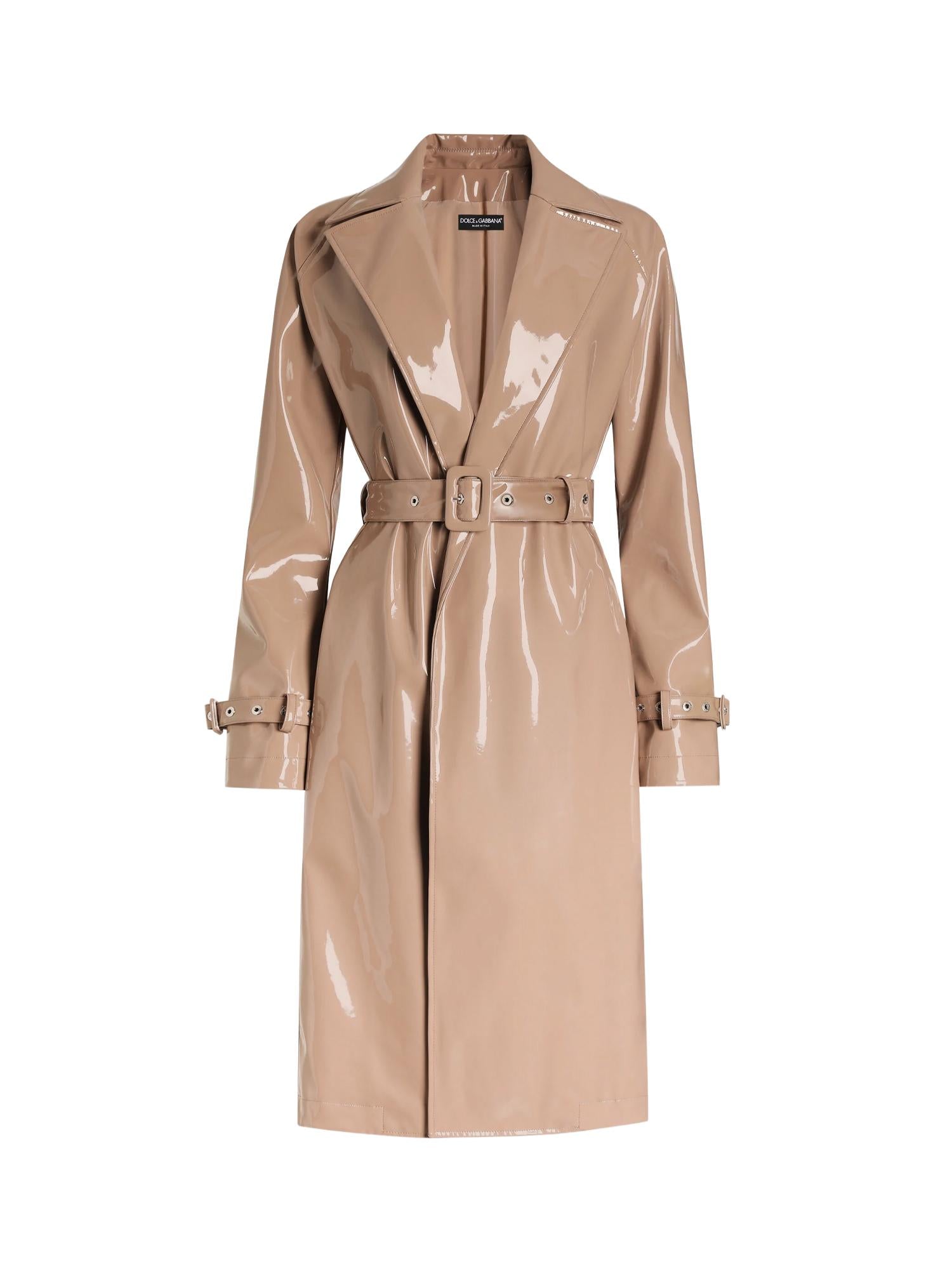 Trench in ecopelle spalmato F0W3WT FUSW7M0179 DOLCE & GABBANA 