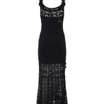 Abito midi crochet con fiori applicati 106862 A3B8Z99 PINKO 