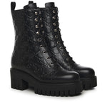 Stivaletto stringato in pelle GG 840739 AAE5Q1000 GUCCI 