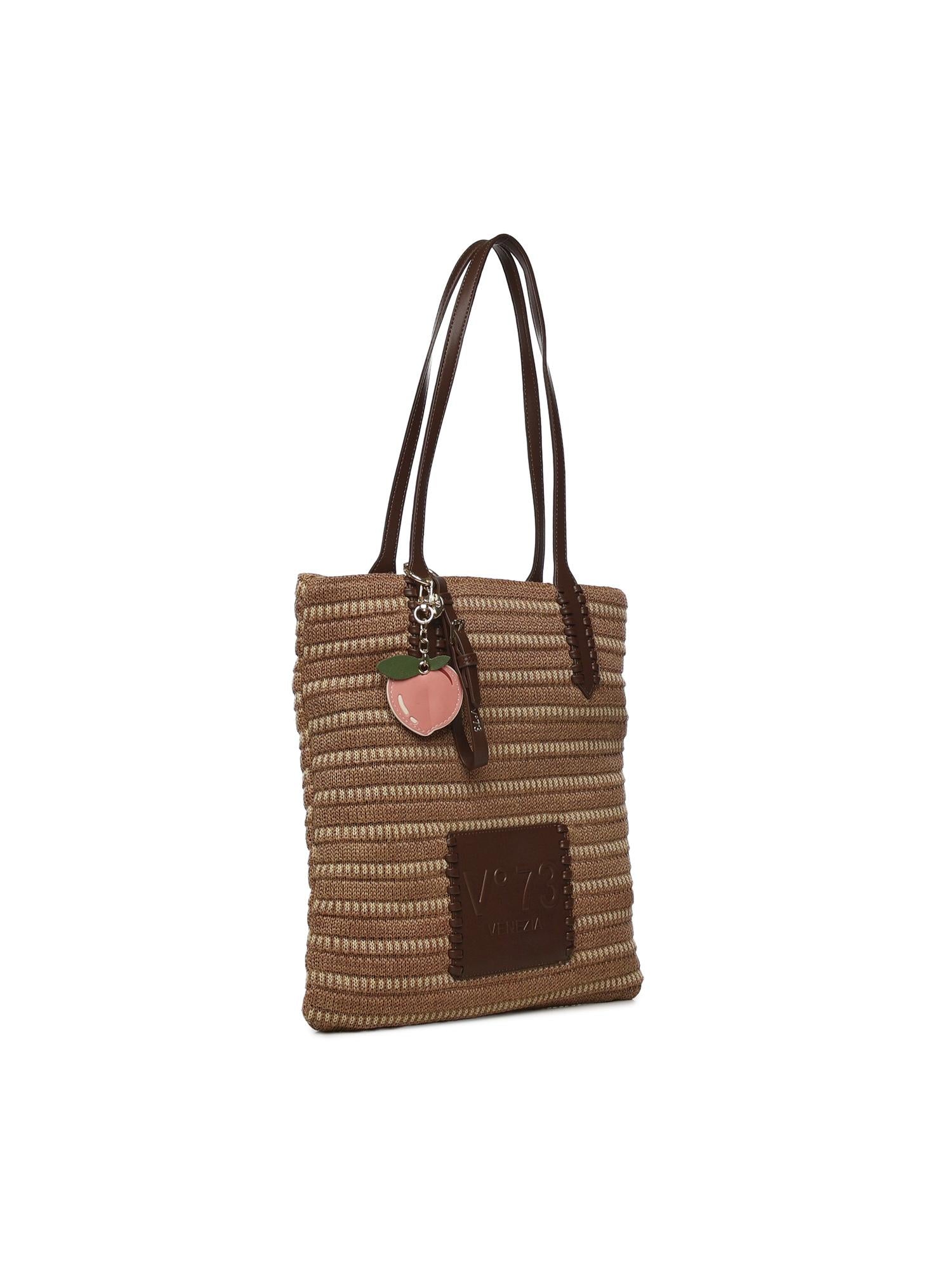 Borsa shopping con logo 73BS9M802 CASSIENATURALE/MORO V° 73 