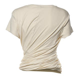 T-shirt con nodo laterale e drappeggio 168526  MAGDA BUTRYM 