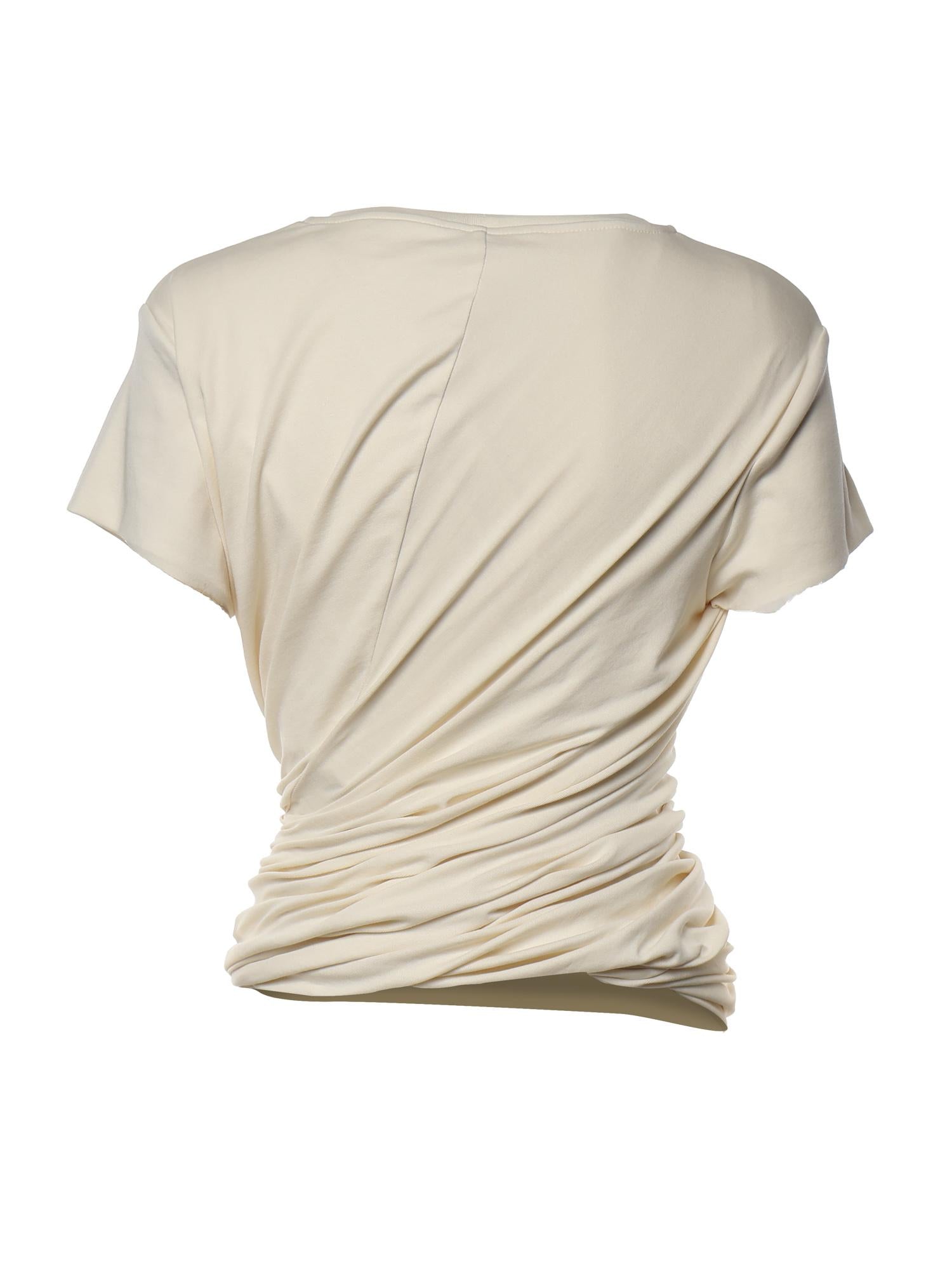 T-shirt con nodo laterale e drappeggio 168526  MAGDA BUTRYM 