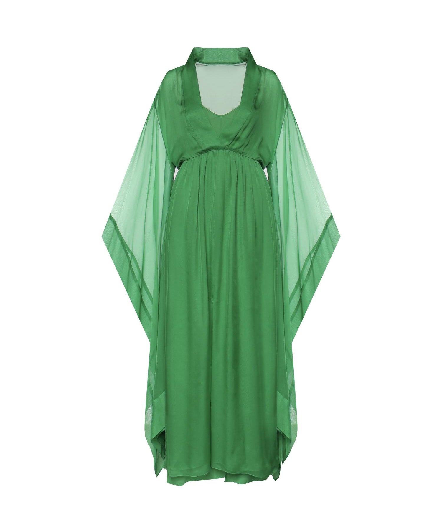 Abito lungo in seta con maniche ampie A04620115 394 ALBERTA FERRETTI 
