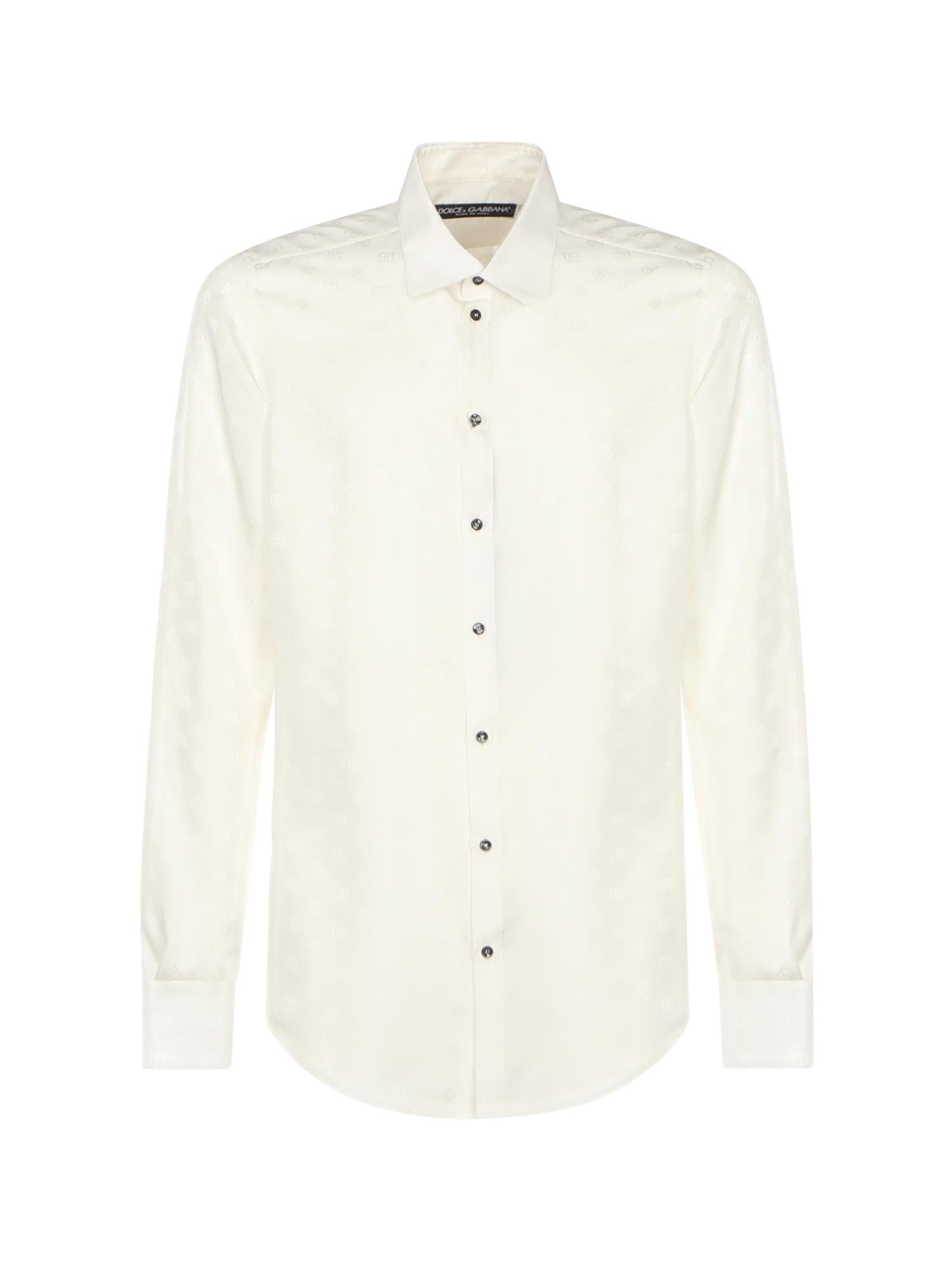 Camicia Martini in seta jacquard logo G5MM4T FJ1JYN0000 DOLCE & GABBANA 
