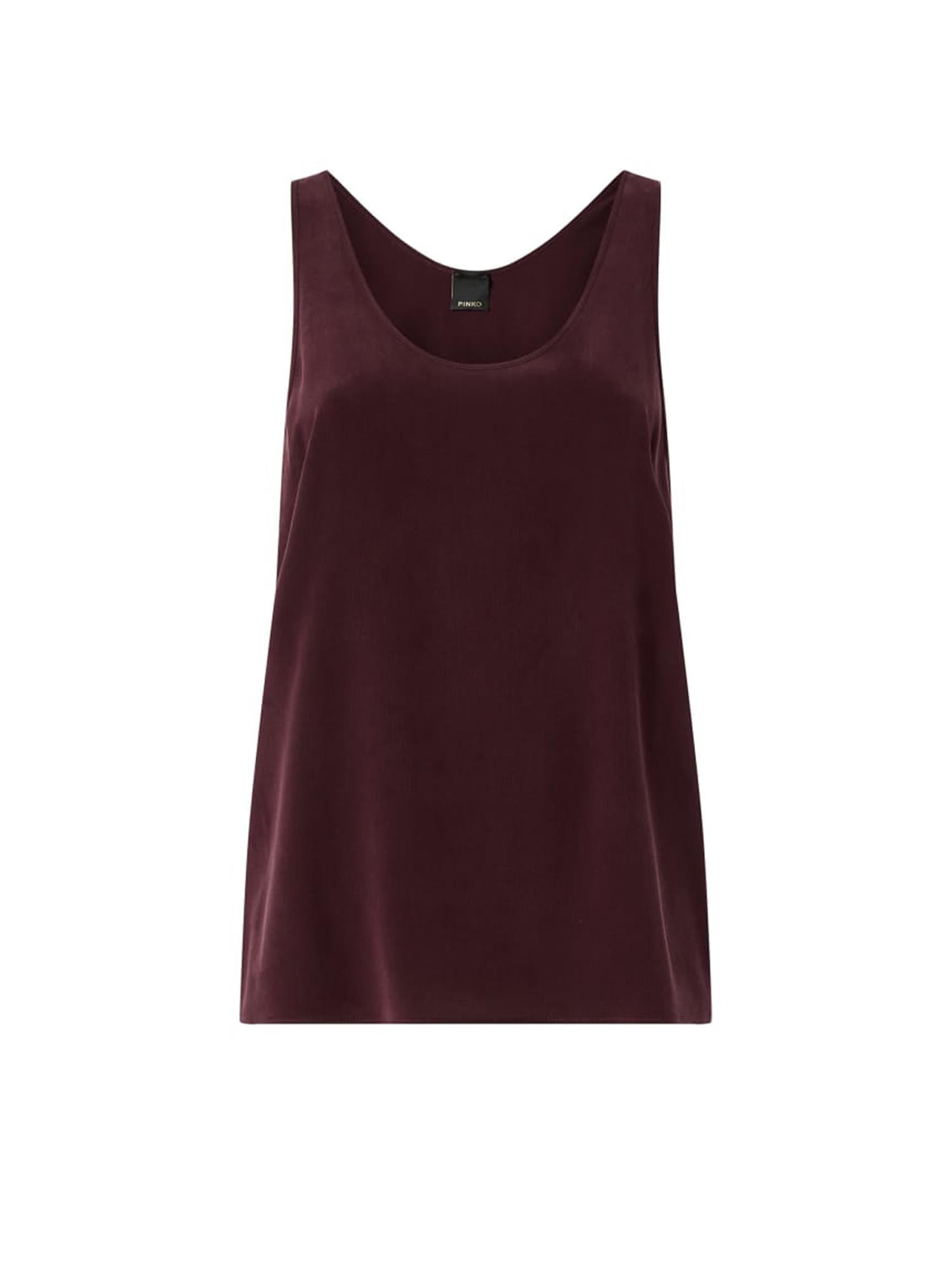 Top a canotta in seta sand wash 104670 A2T7RR7 PINKO 