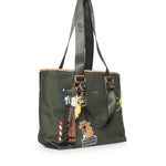 Borsa shopping Tita con logo 73BS9TZ01C TITAVERDE/NATURALE V° 73 