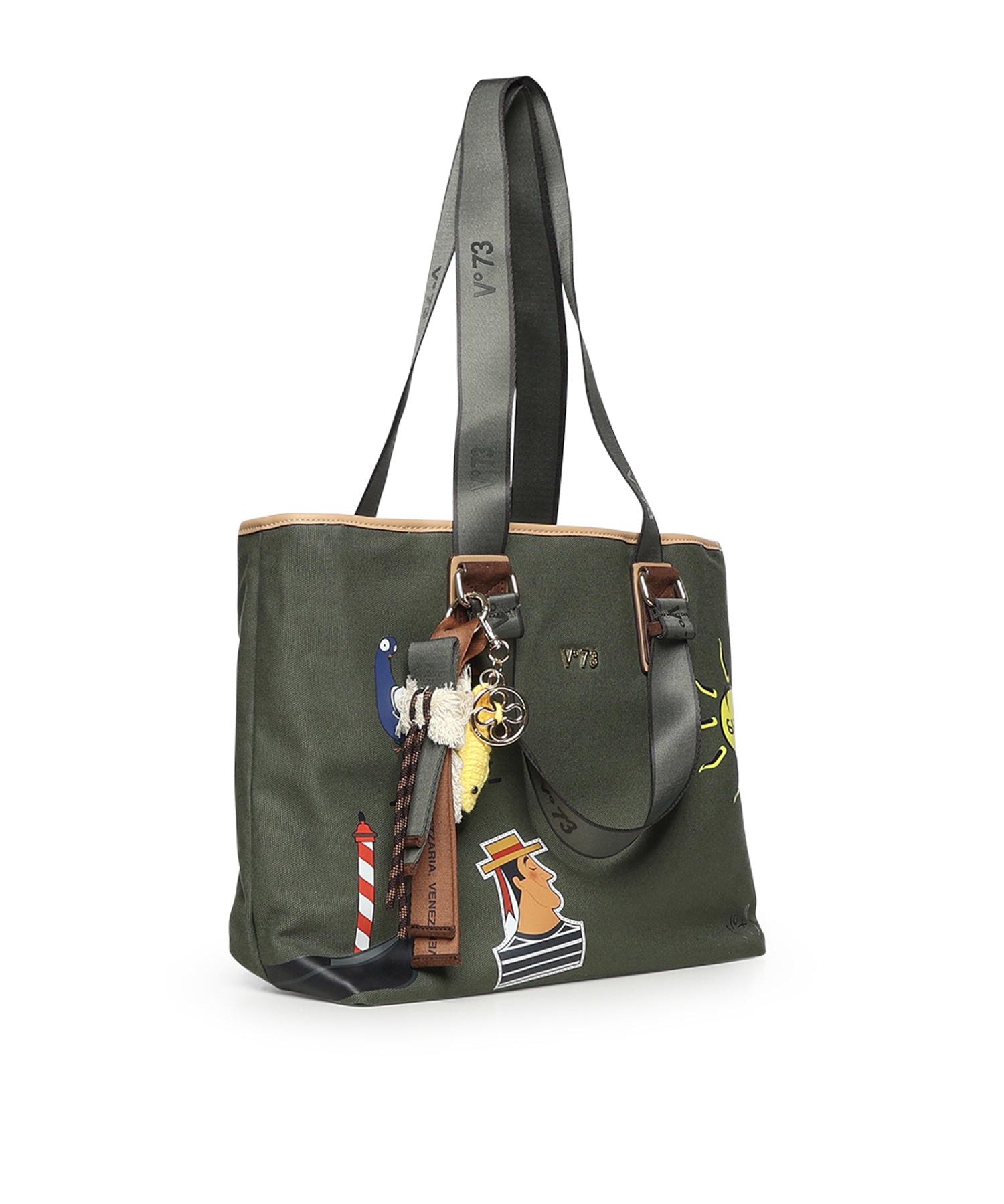 Borsa shopping Tita con logo 73BS9TZ01C TITAVERDE/NATURALE V° 73 