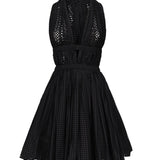 Mini dress in popeline traforato AA9R13456TL19 995 ALAIA 