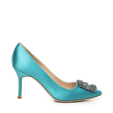 Décolleté Hangisi con fibbia gioiello in raso 9XX0663 4444 MANOLO BLAHNIK 
