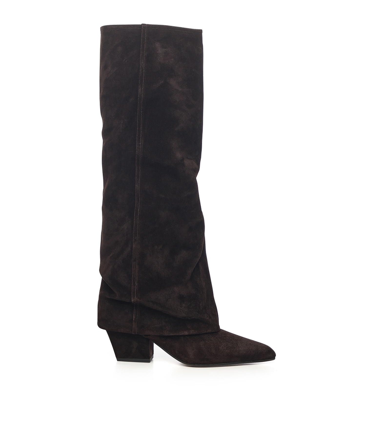 Stivali Jane Fold in pelle scamosciata <BR/> PX1803XV003 EBANO PARIS TEXAS 