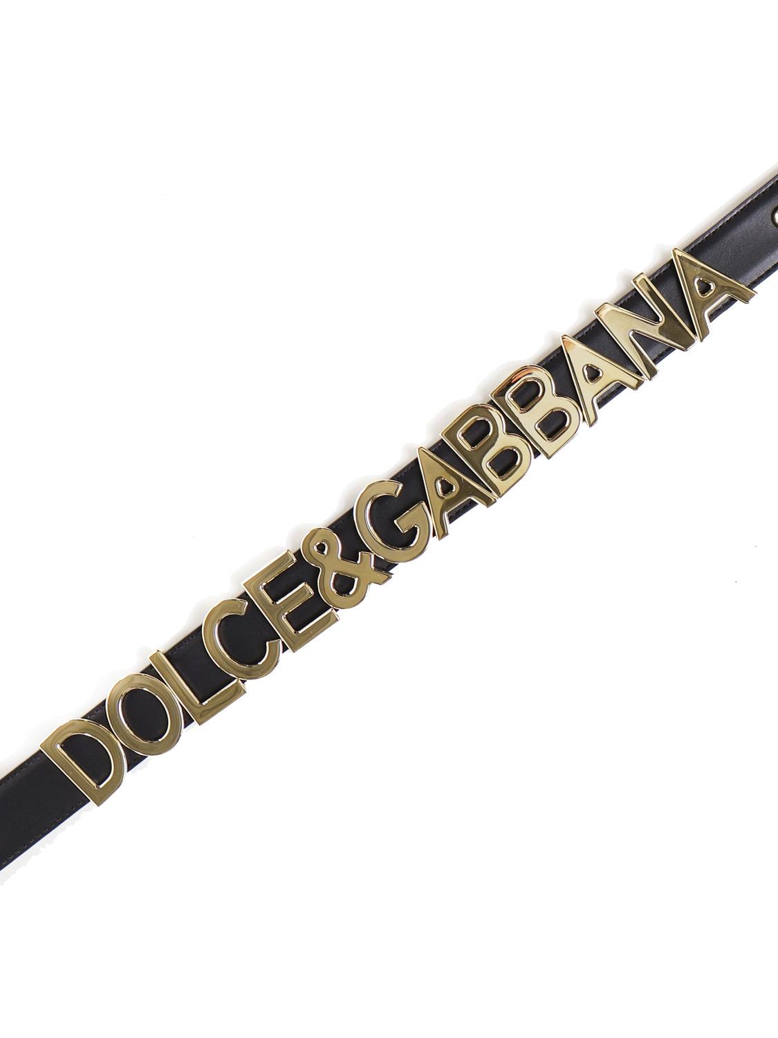 Cintura in pelle di vitello con lettering BE1521 AM6818S070 DOLCE & GABBANA 
