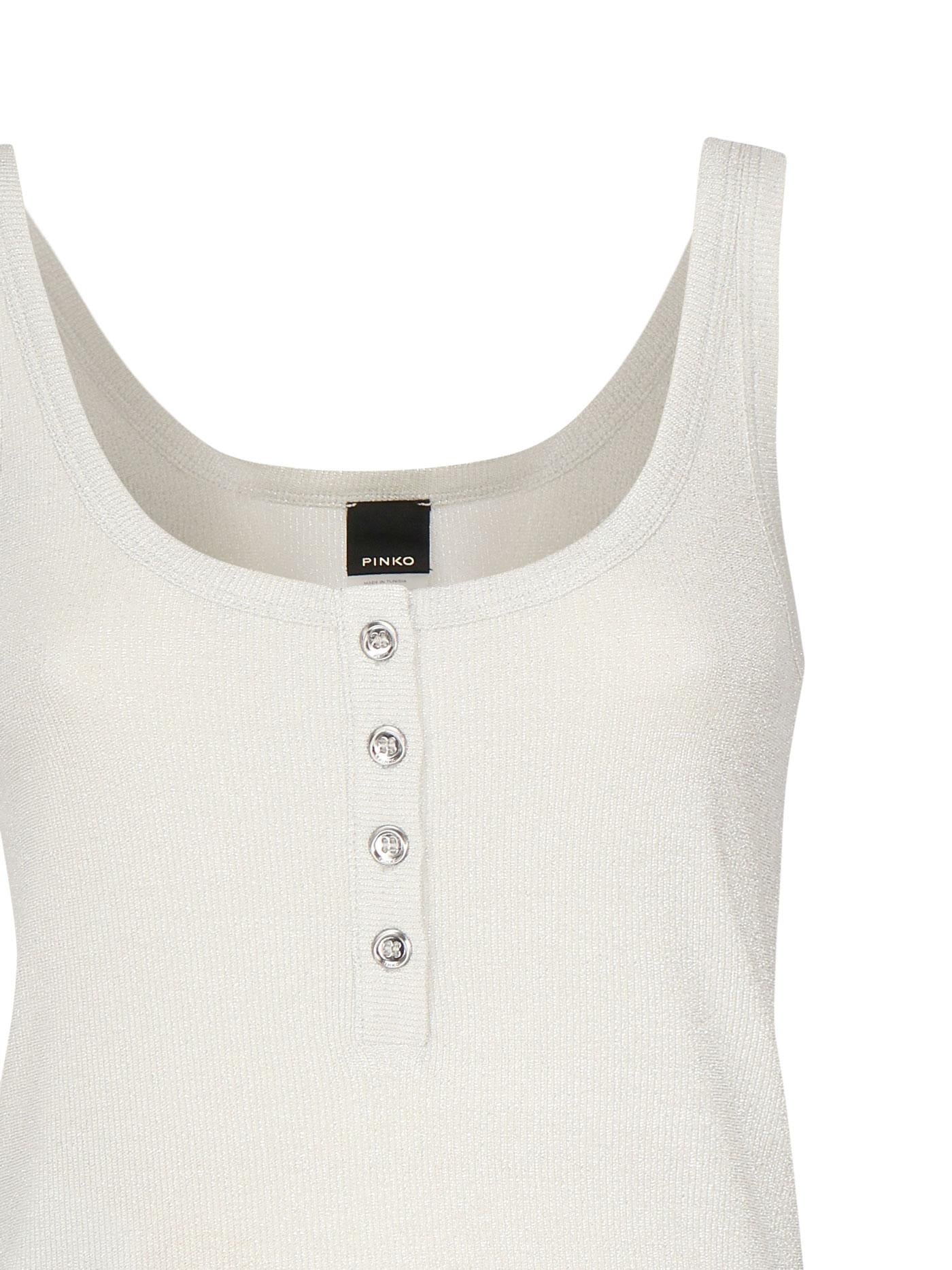 Top a canotta in maglia metallizzata con bottoni 104649 A2CQI17 PINKO 