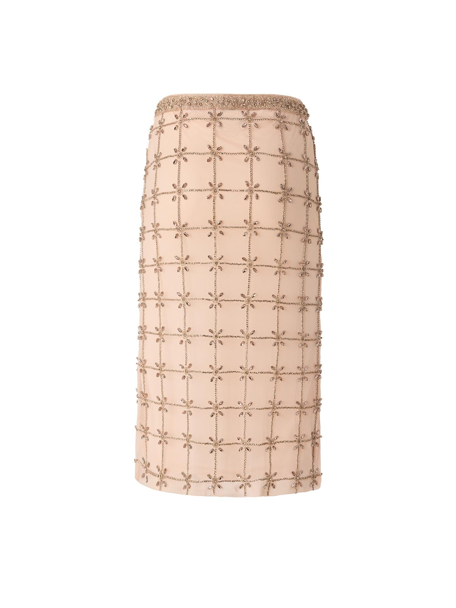 Gonna longuette in tulle con cristalli 106031 A32BZN6 PINKO 