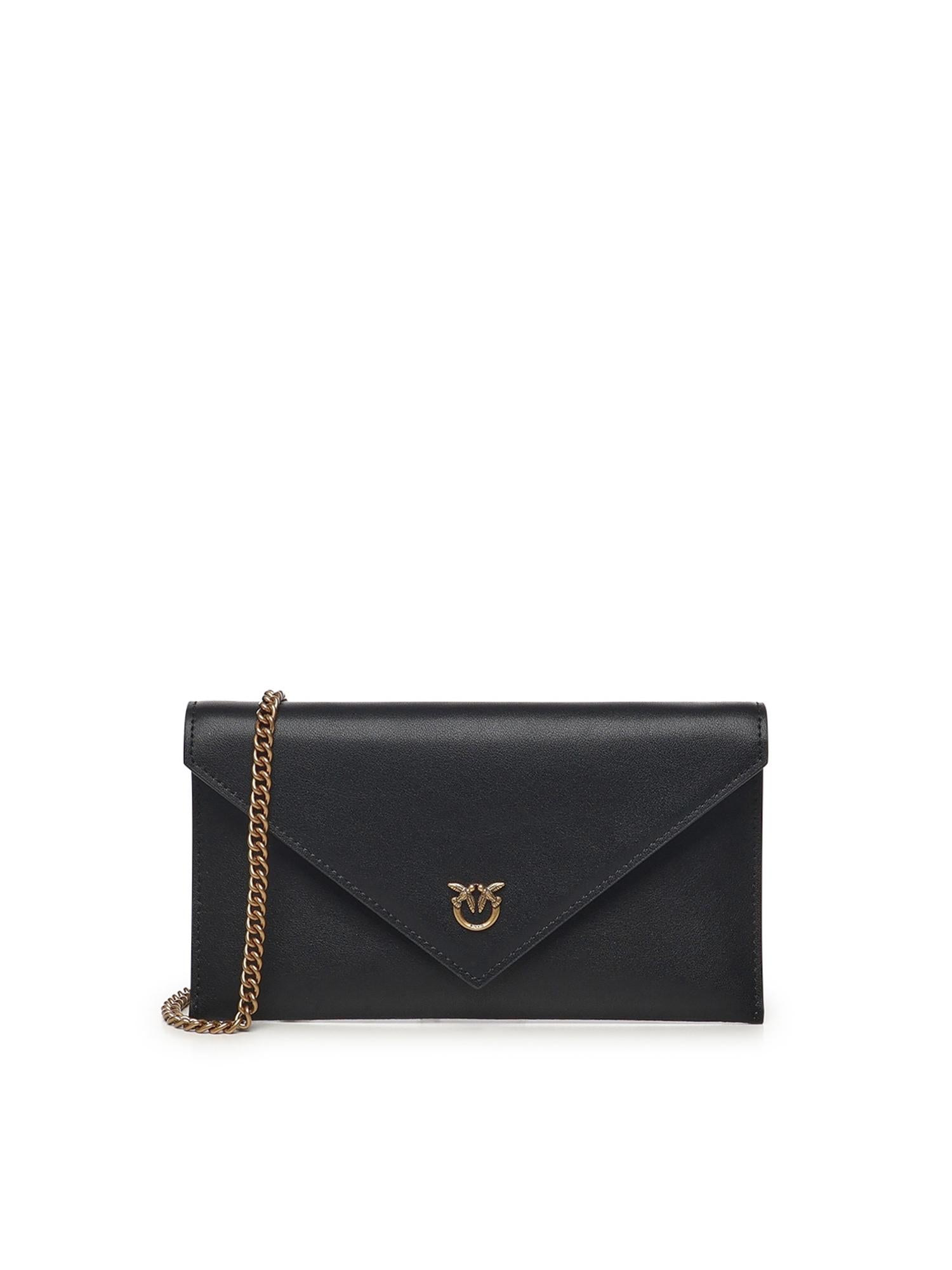 Bustina in pelle con logo Love Birds 105347 A0F1Z99Q PINKO 