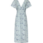 Abito in lino con ricamo orchidea 80AAO438 NR015V67 GENNY 