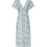 Abito in lino con ricamo orchidea 80AAO438 NR015V67 GENNY 
