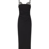 Abito midi con ricamo gioiello 106637 A31PZ99 PINKO 