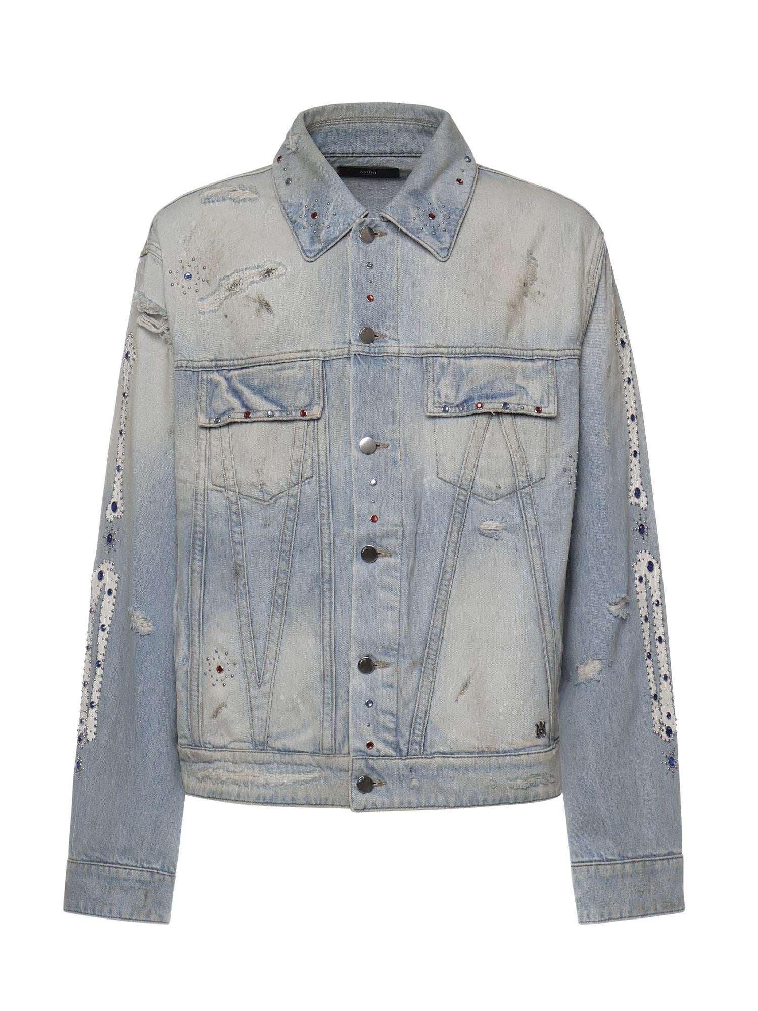 Giacca in denim con borchie AMOUJA1036 543 AMIRI 