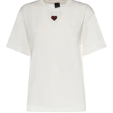 T-shirt con ricamo cuore in cotone 105665 A326Z05 PINKO 