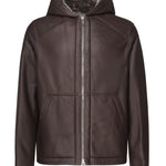 Giacca in pelle con cappuccio 25WHV60470M SISA9112 YVES SALOMON 