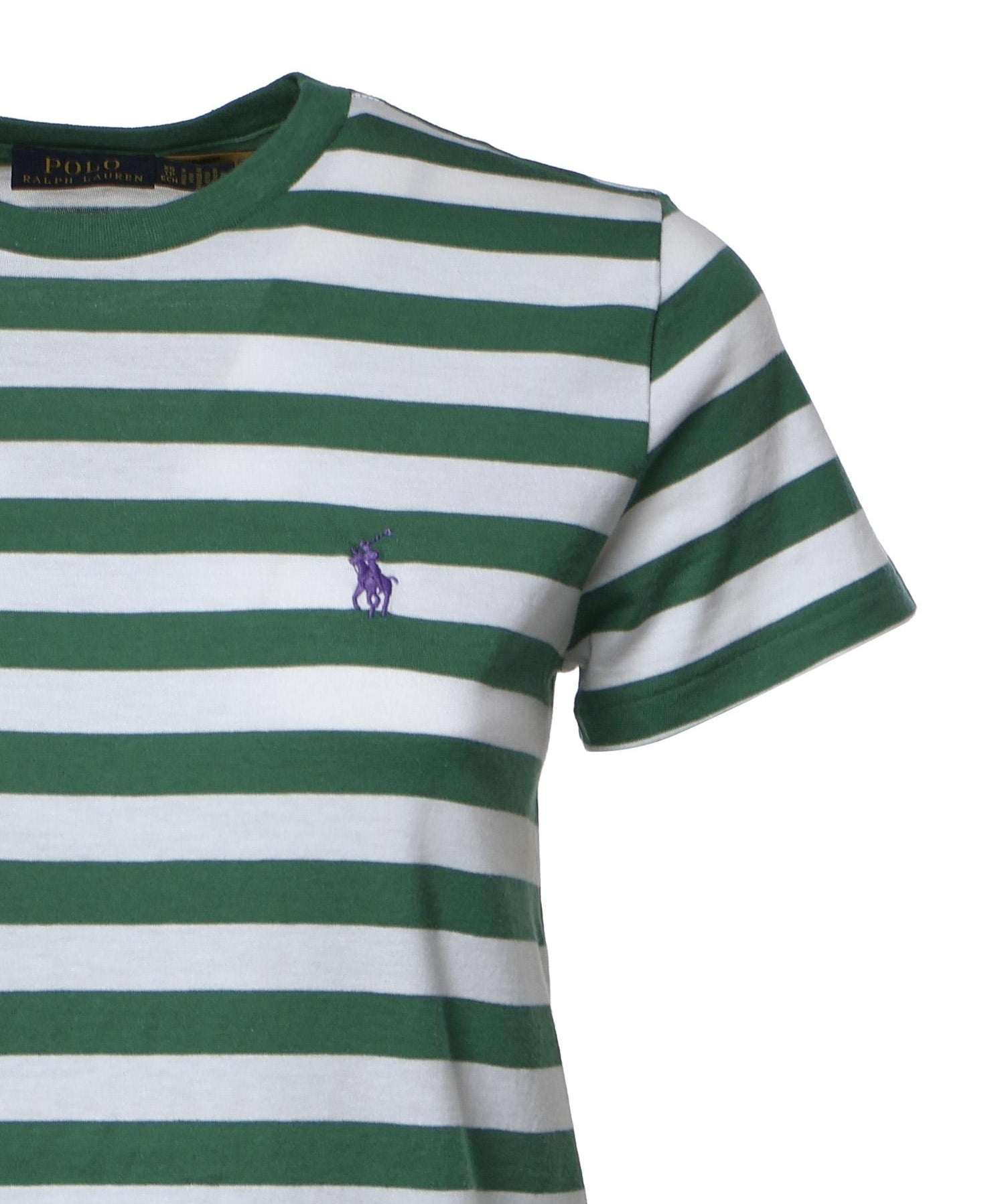 T-shirt in cotone a righe con logo 211B17779 002 POLO RALPH LAUREN 