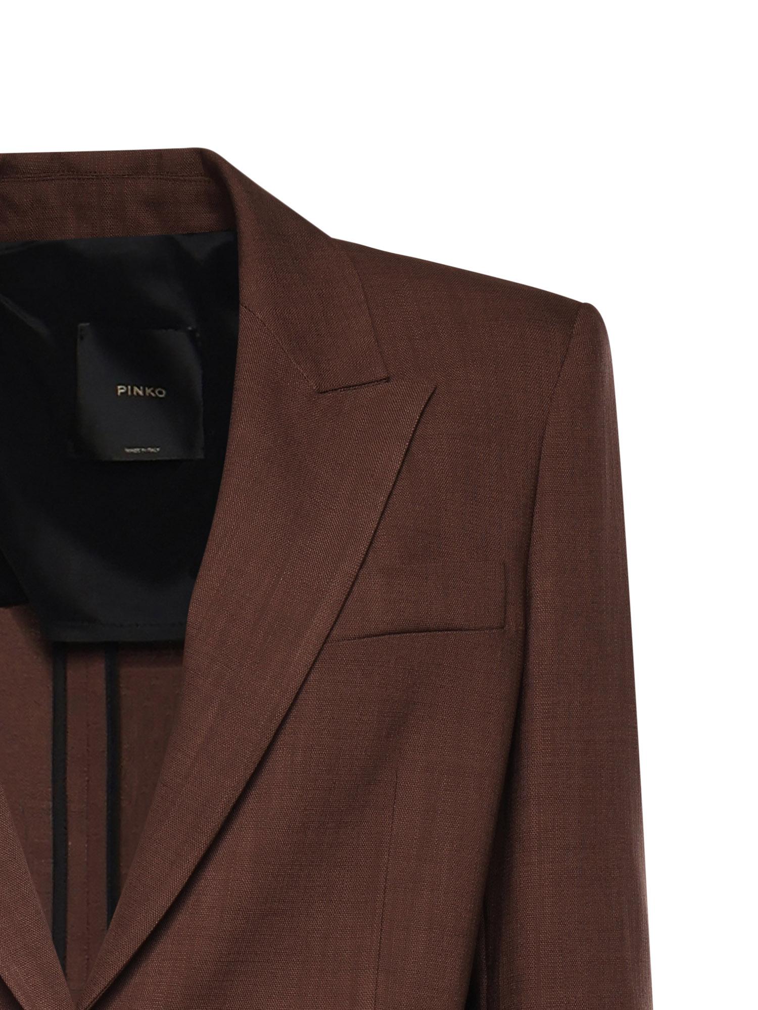 Giacca monopetto effetto rustico 106529 A2W6L78 PINKO 