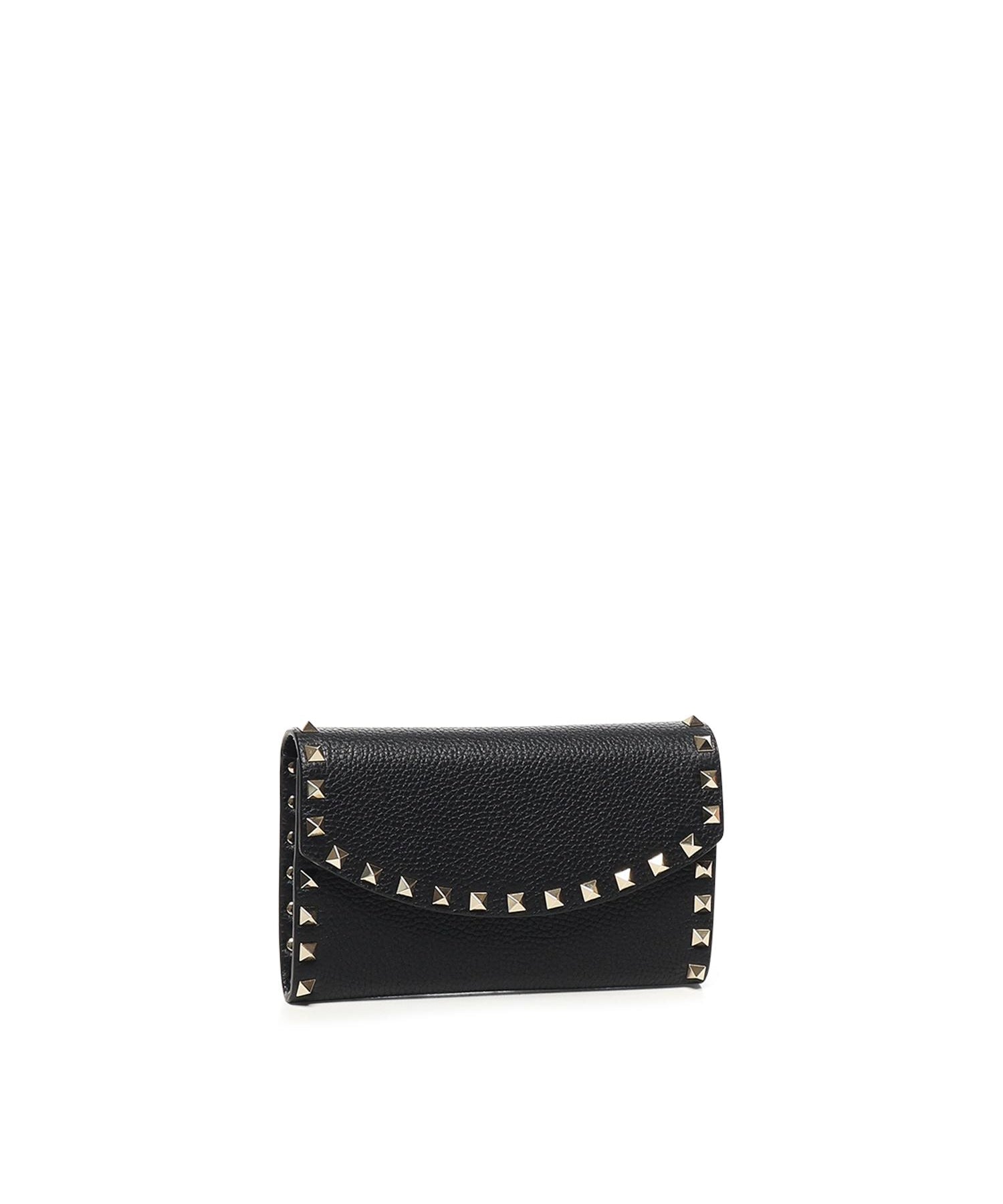 Portafoglio Rockstud in pelle con catena 7W2P0AR6 VSH0NO VALENTINO GARAVANI 