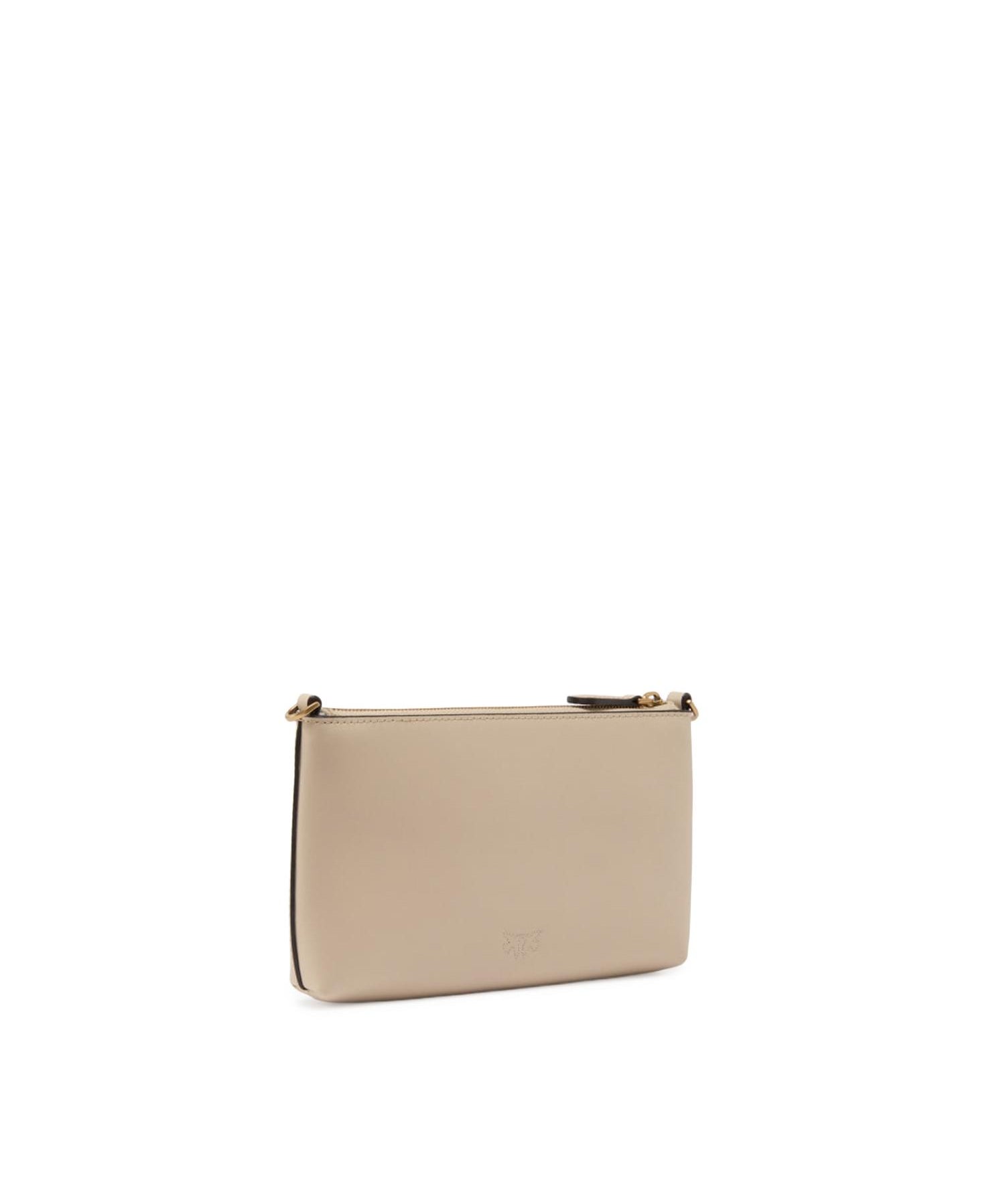 Pochette piatta in pelle con logo Love Birds 104277 A0F1C50Q PINKO 