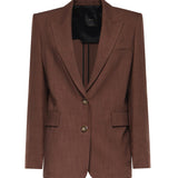 Giacca monopetto effetto rustico 106529 A2W6L78 PINKO 