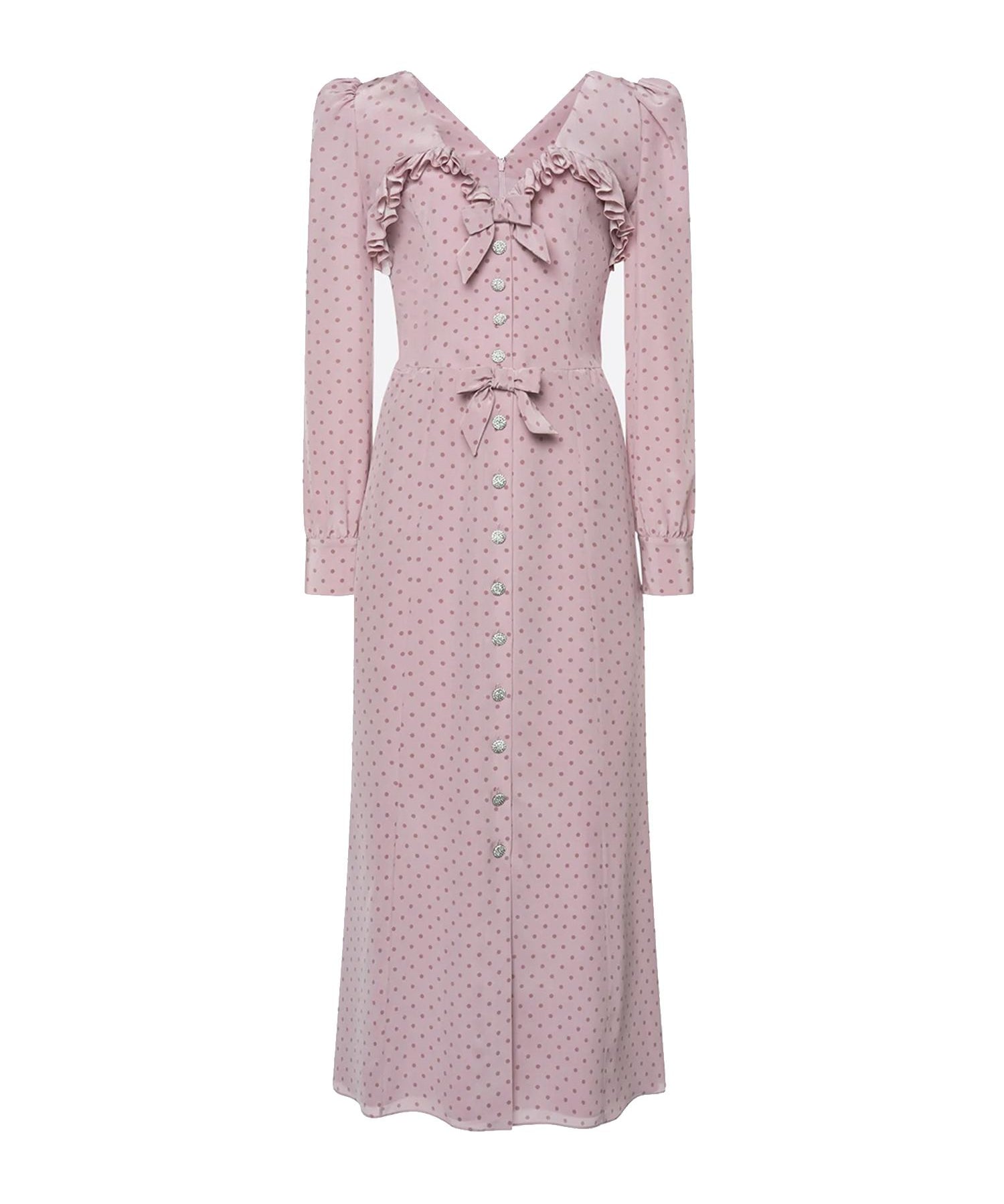 Abito midi a pois con volant FABX4314F4686 1941 ALESSANDRA RICH 