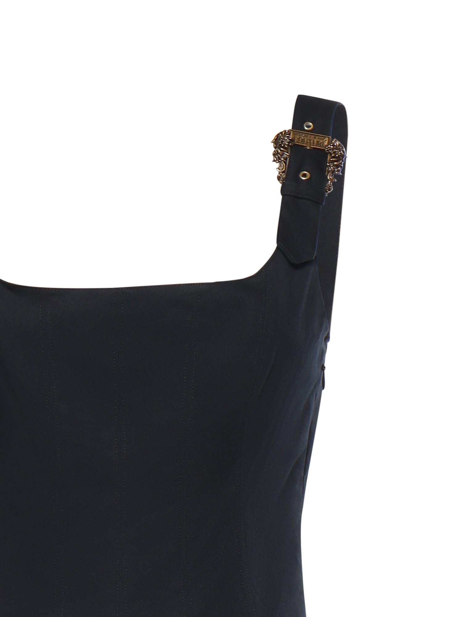 Miniabito in cotone svasato 80HAO909 N0715899 VERSACE JEANS COUTURE 