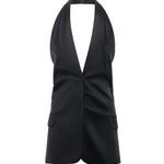 Top incrociato in satin 79AJM692 N0451899 GENNY 