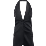 Top incrociato in satin 79AJM692 N0451899 GENNY 