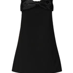 Mini abito a fascia in crepe RS25121S BL SELF-PORTRAIT 